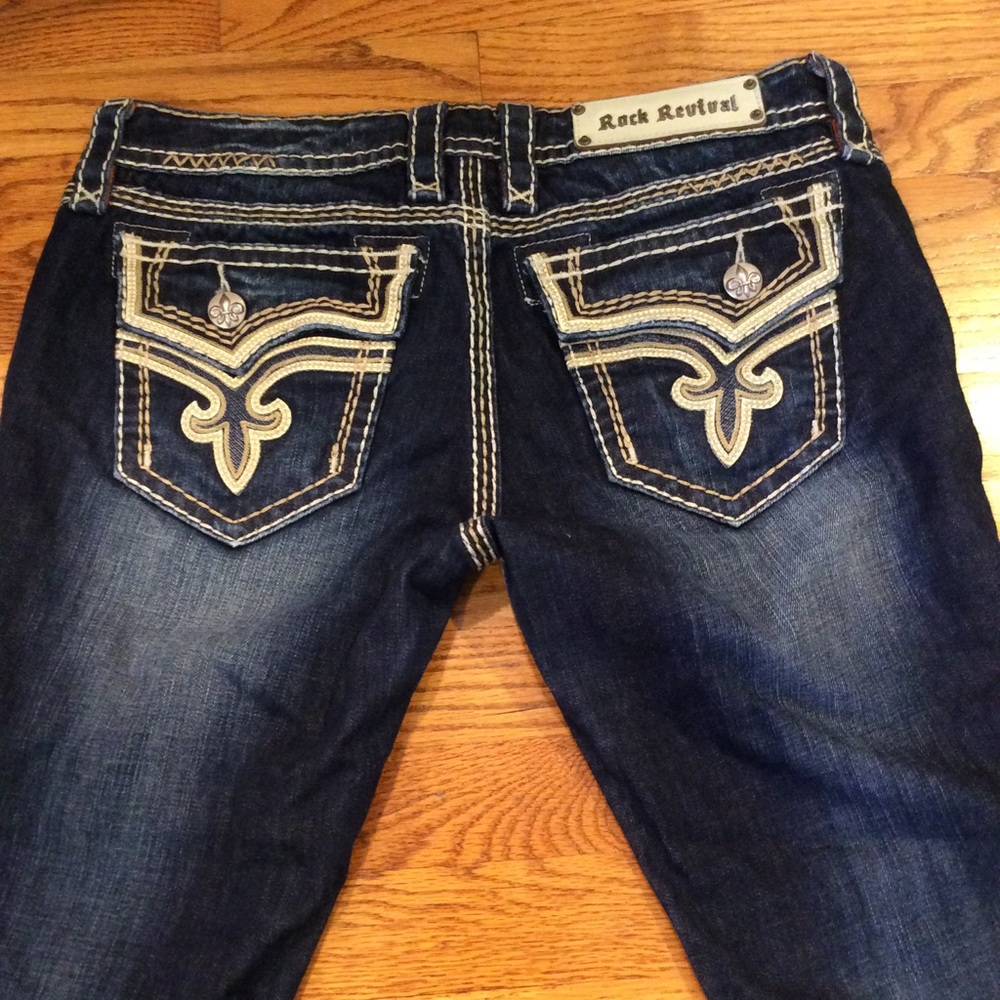 ROCK REVIVAL KAI STRETCH BOOT CUT JEANS 30x29